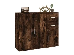 Aparador madera contrachapada roble ahumado 91x29,5x75 cm ES60256