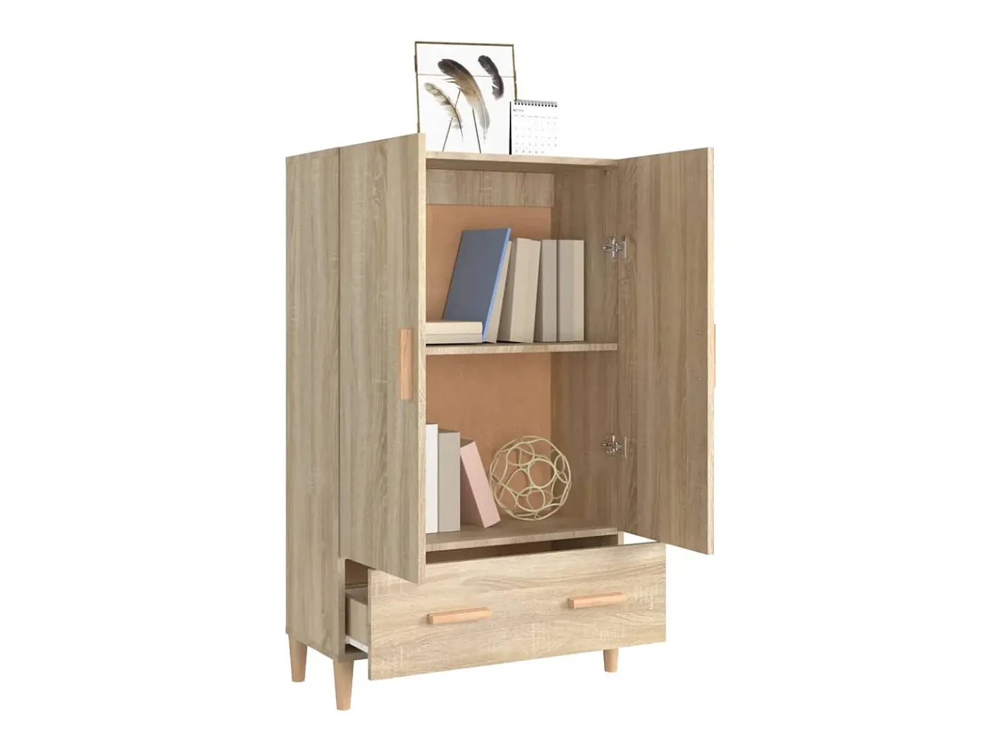 Aparador madera contrachapada roble Sonoma 70x31x115 cm