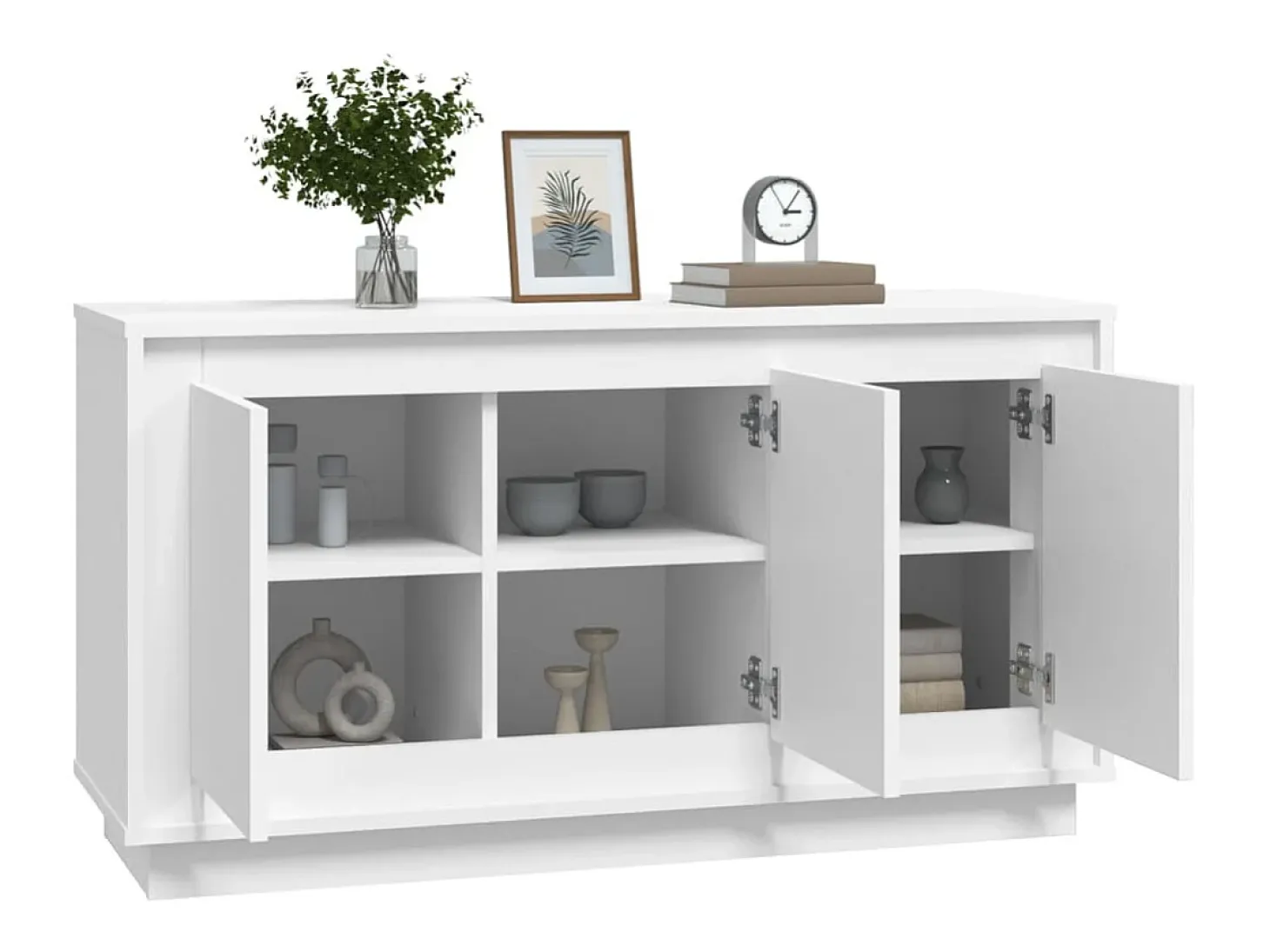 Aparador madera contrachapada blanco 102x35x55 cm ES369904