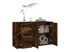 Aparador madera contrachapada roble ahumado 100x33x59,5 cm ES28995