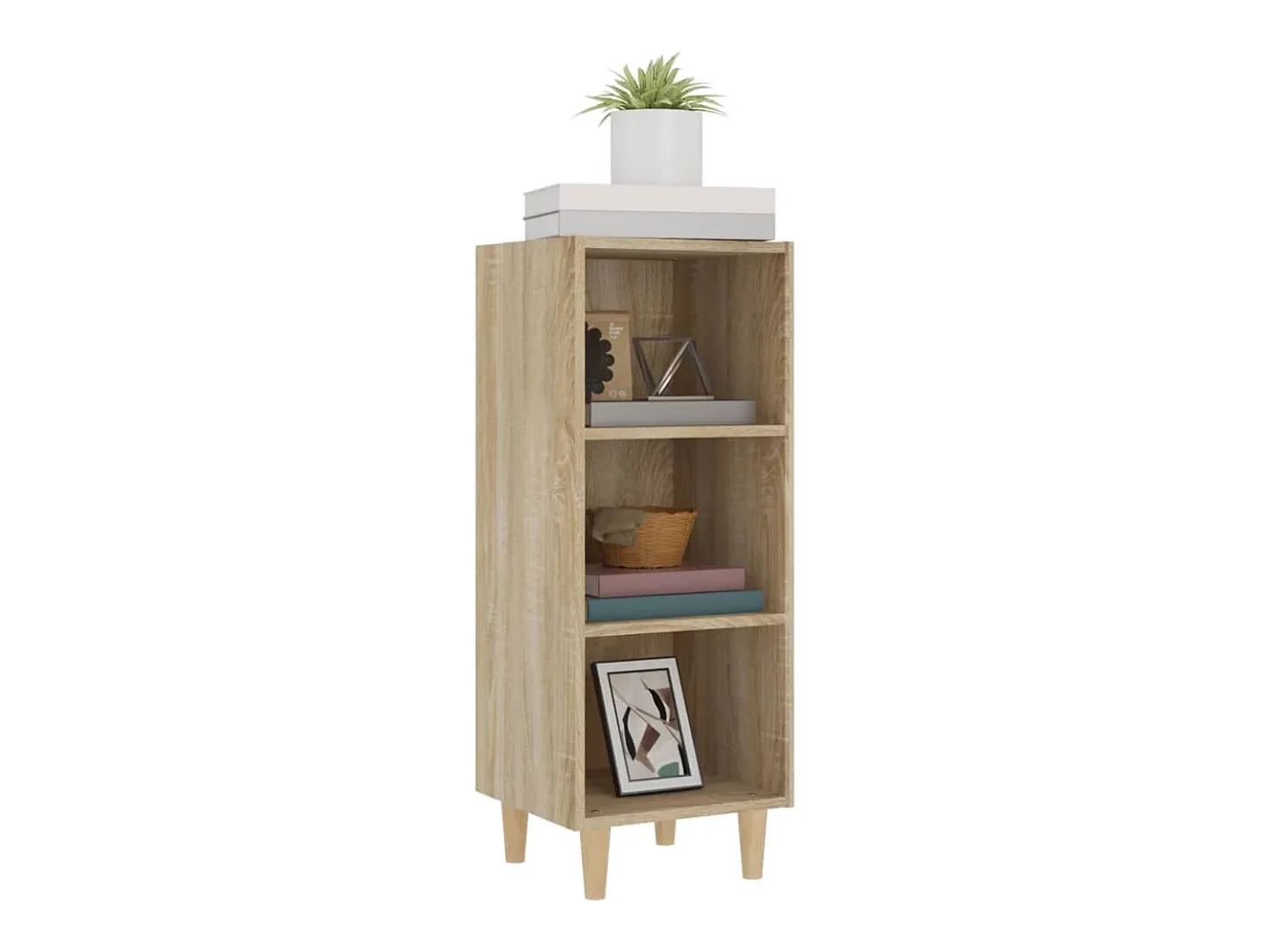 Aparador madera contrachapada roble sonoma 34,5x32,5x90 cm