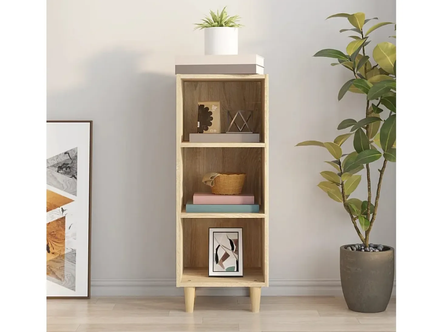 Aparador madera contrachapada roble sonoma 34,5x32,5x90 cm