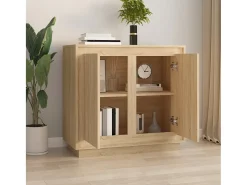Aparador madera contrachapada color roble Sonoma 80x34x75 cm ES63652
