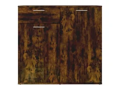 Aparador madera contrachapada roble ahumado 80x36x75 cm