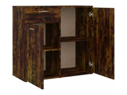 Aparador madera contrachapada roble ahumado 80x36x75 cm