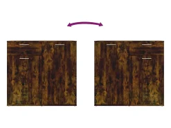 Aparador madera contrachapada roble ahumado 80x36x75 cm