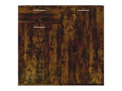Aparador madera contrachapada roble ahumado 80x36x75 cm