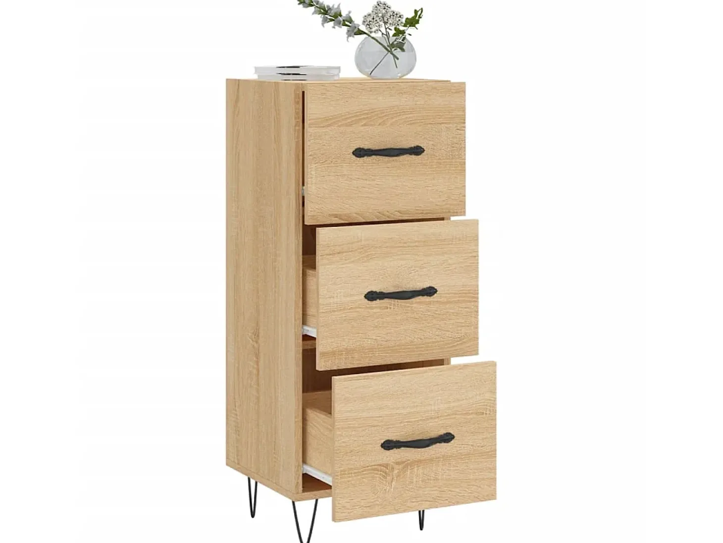 Aparador madera contrachapada color roble Sonoma 34,5x34x90 cm ES86164