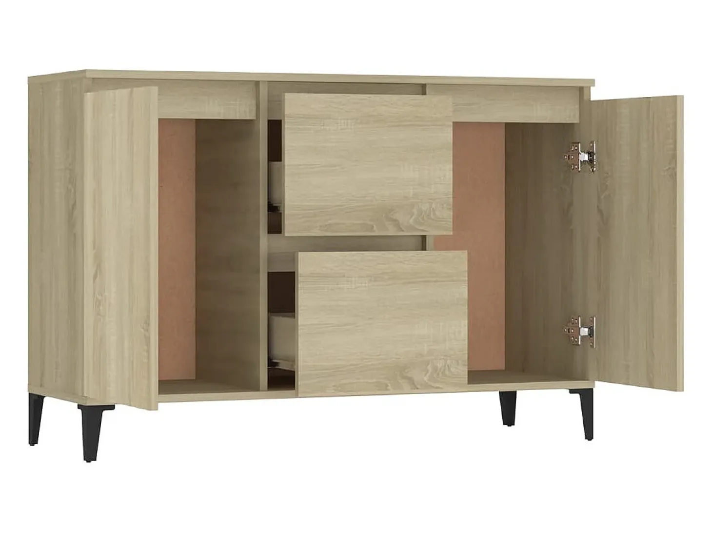 Aparador madera contrachapada color roble Sonoma 104x35x70 cm
