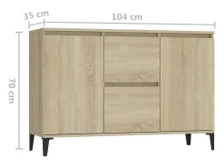 Aparador madera contrachapada color roble Sonoma 104x35x70 cm