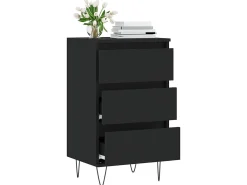 Aparador madera de ingeniería negro 40x35x70 cm ES81887
