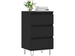 Aparador madera de ingeniería negro 40x35x70 cm ES81887