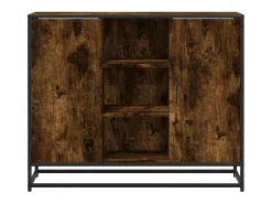 Aparador madera de ingeniería roble ahumado 92x35x76 cm