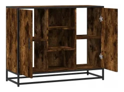 Aparador madera de ingeniería roble ahumado 92x35x76 cm