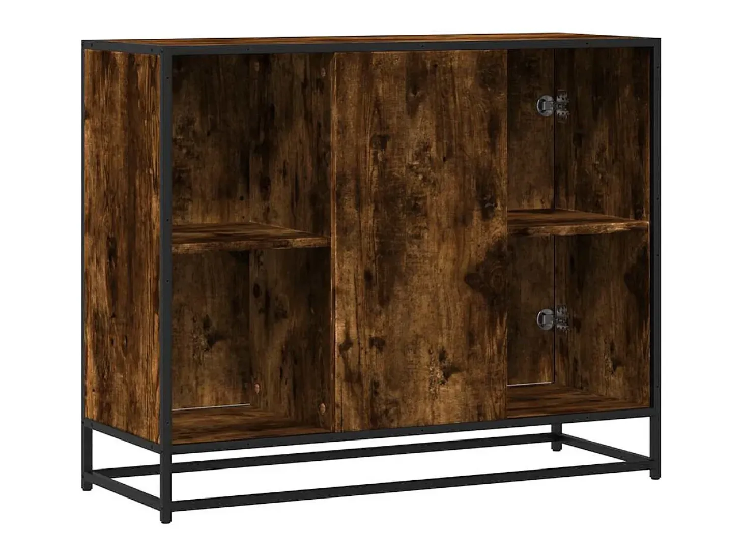 Aparador madera de ingeniería roble ahumado 92x35x76 cm