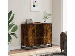 Aparador madera de ingeniería roble ahumado 92x35x76 cm
