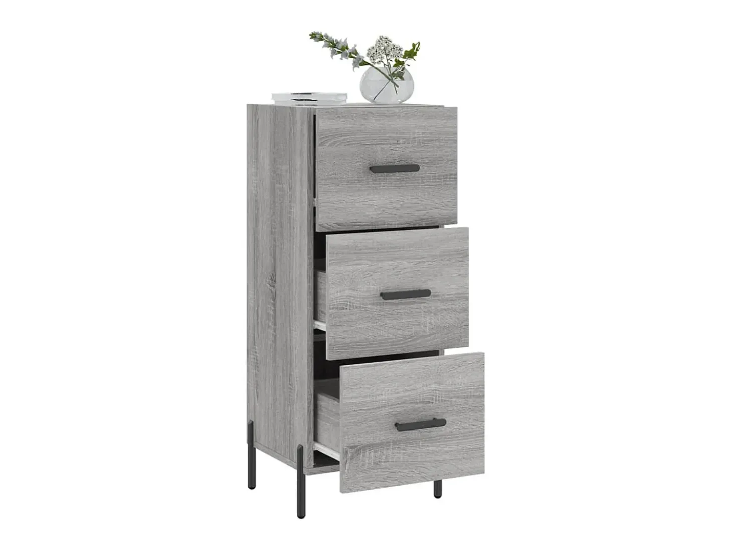 Aparador madera de ingeniería gris Sonoma 34,5x34x90 cm ES16060