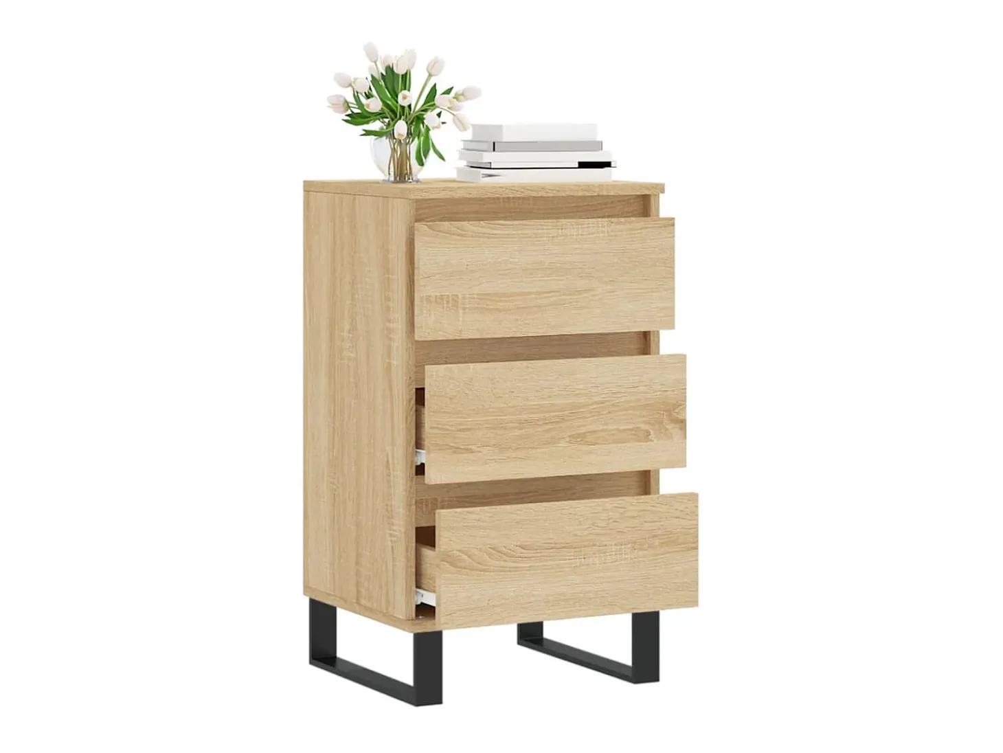 Aparador madera de ingeniería roble Sonoma 40x35x70 cm ES34441