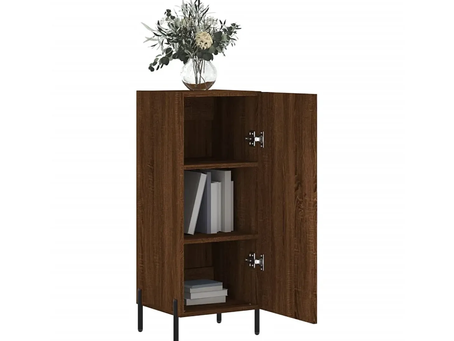 Aparador madera de ingeniería marrón roble 34,5x34x90 cm ES40601