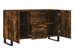 Aparador madera de ingeniería roble ahumado 100x36x60 cm