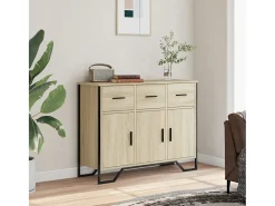 Aparador madera de ingeniería roble Sonoma 97x32,5x74,5 cm