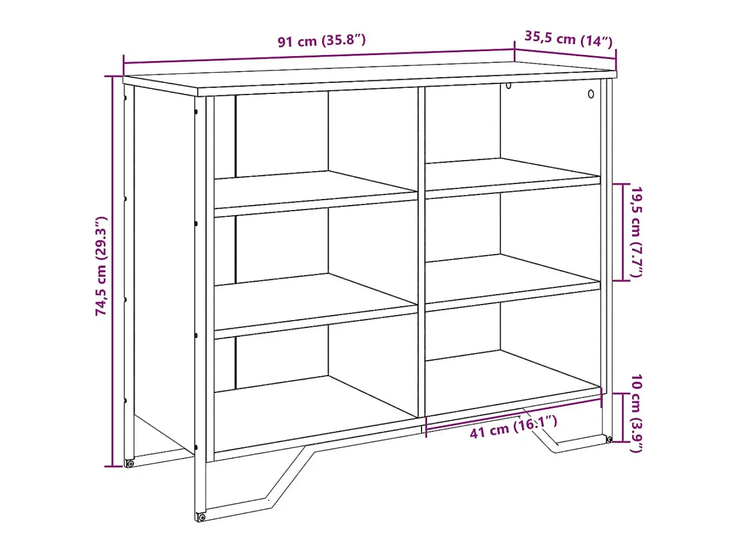 Aparador madera de ingeniería roble ahumado 91x35,5x74,5 cm