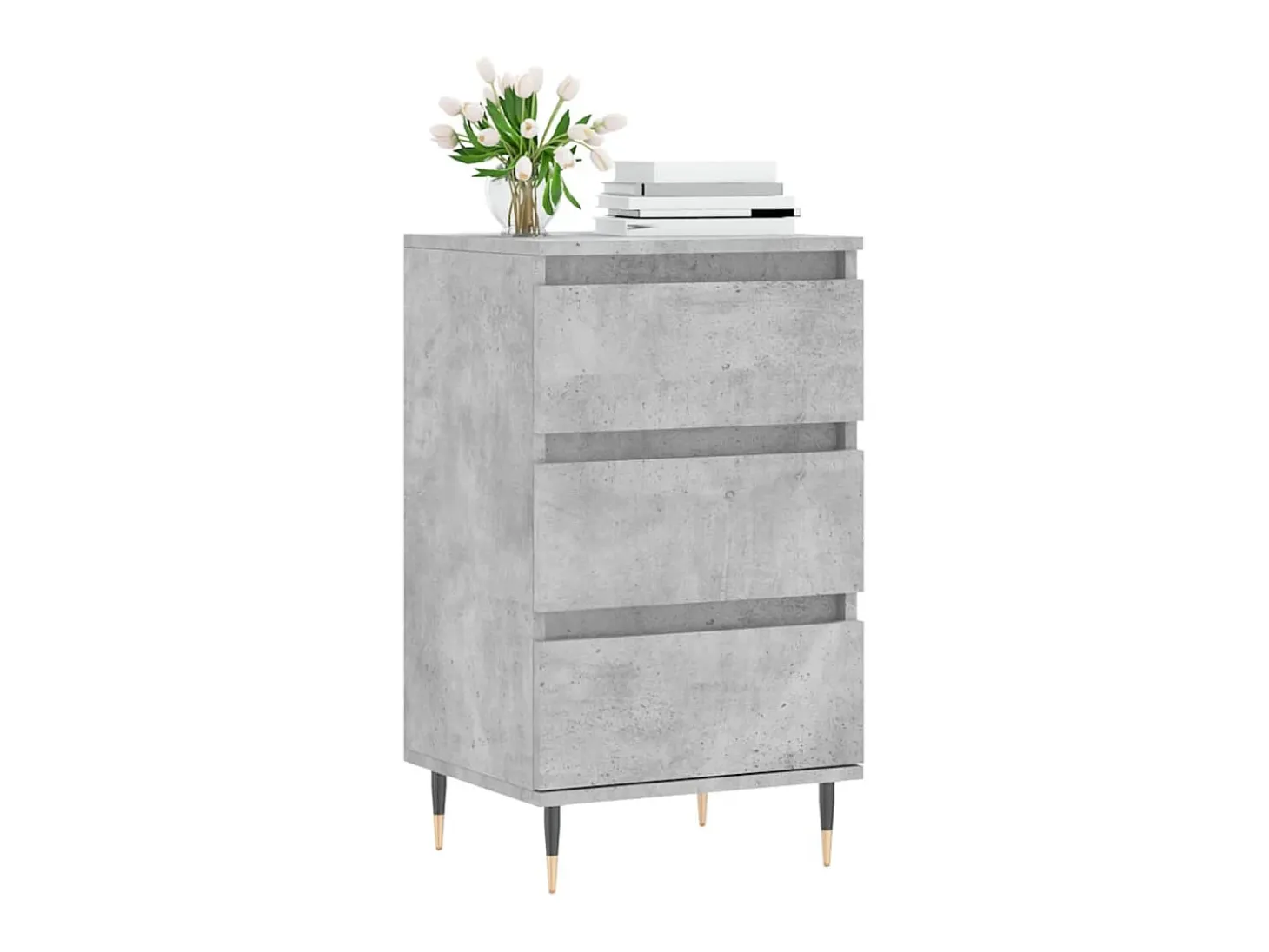 Aparador madera de ingeniería gris hormigón 40x35x70 cm ES57129