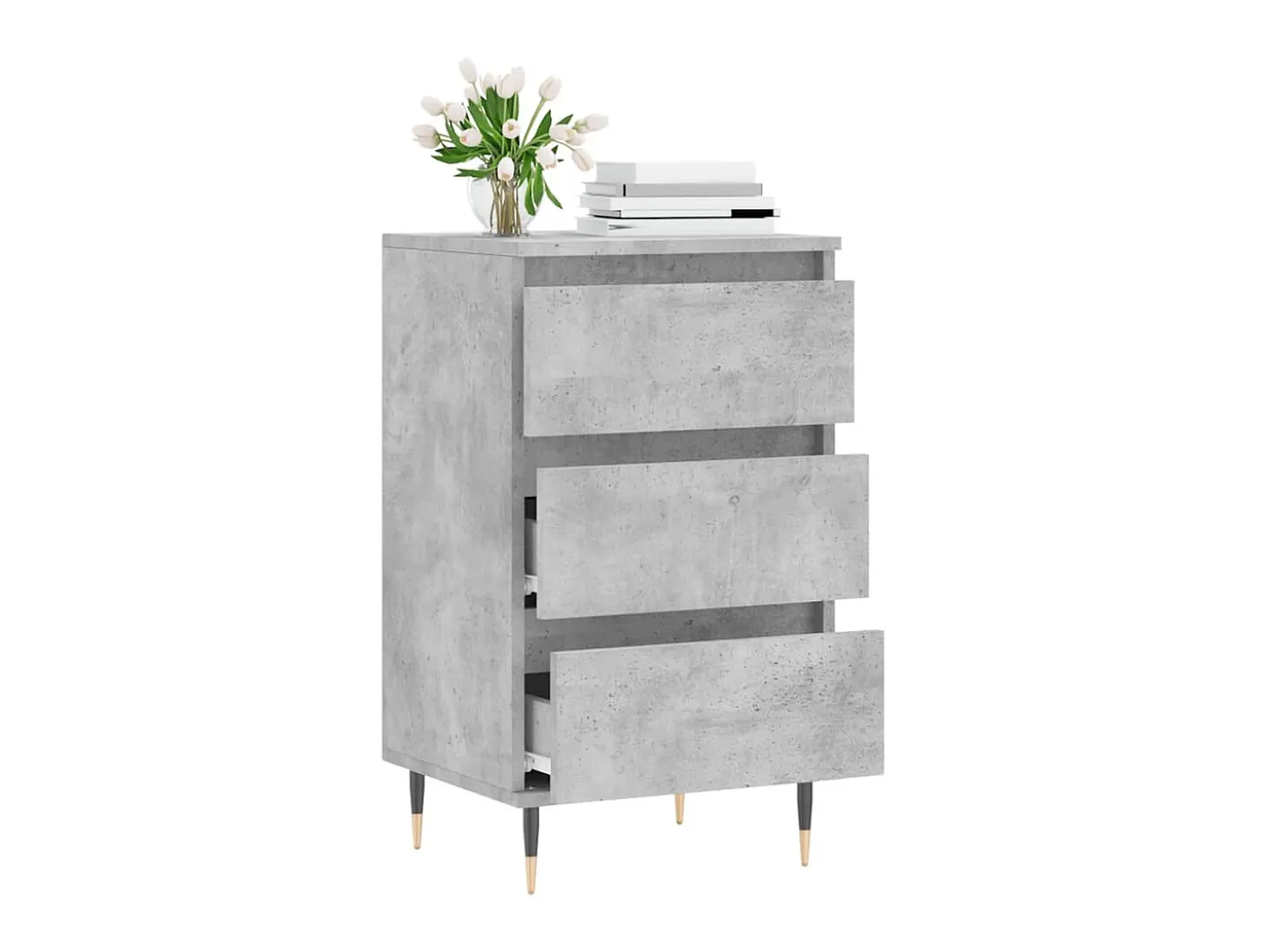 Aparador madera de ingeniería gris hormigón 40x35x70 cm ES57129
