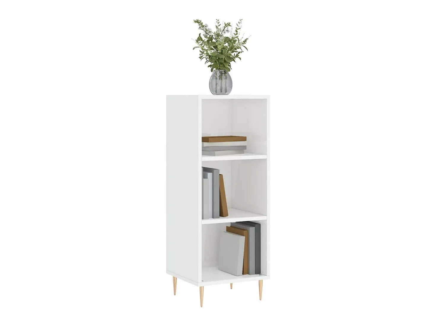 Aparador madera de ingeniería blanco brillante 34,5x32,5x90 cm ES51527