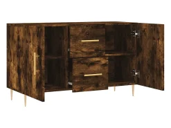 Aparador madera de ingeniería roble ahumado 100x36x60 cm