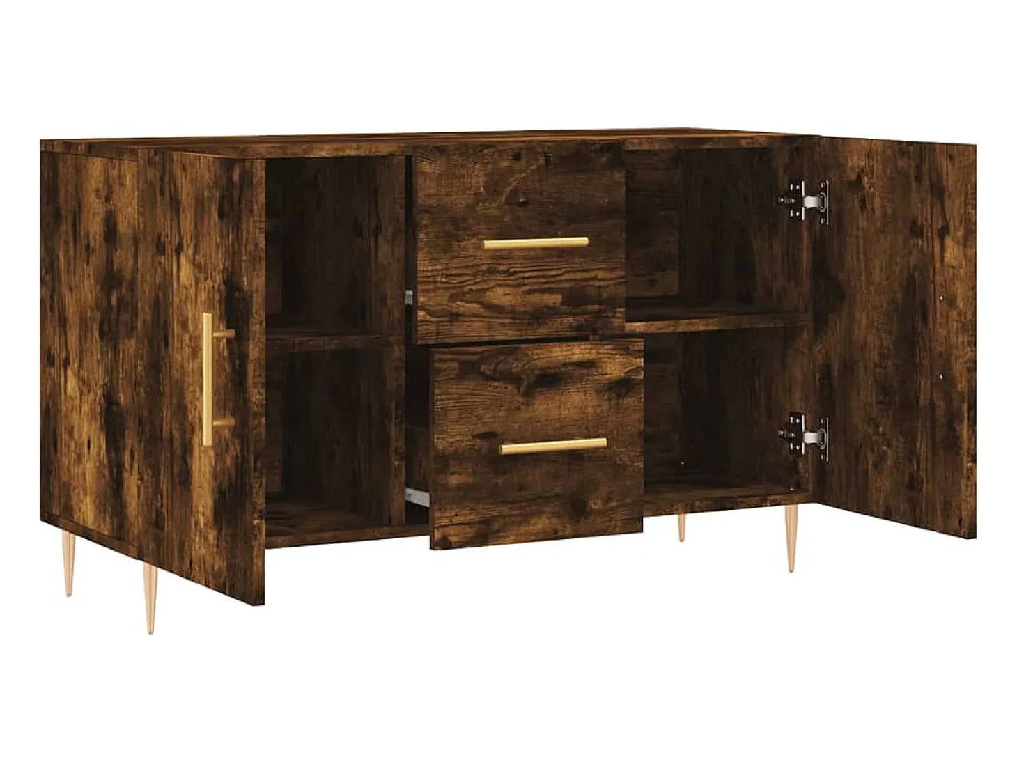 Aparador madera de ingeniería roble ahumado 100x36x60 cm