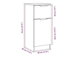 Aparador madera de ingeniería roble artisian 30x30x70 cm