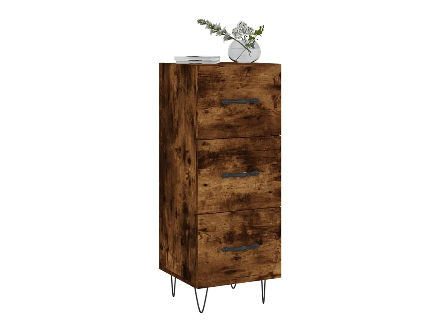 Aparador madera de ingeniería roble ahumado 34,5x34x90 cm ES18823