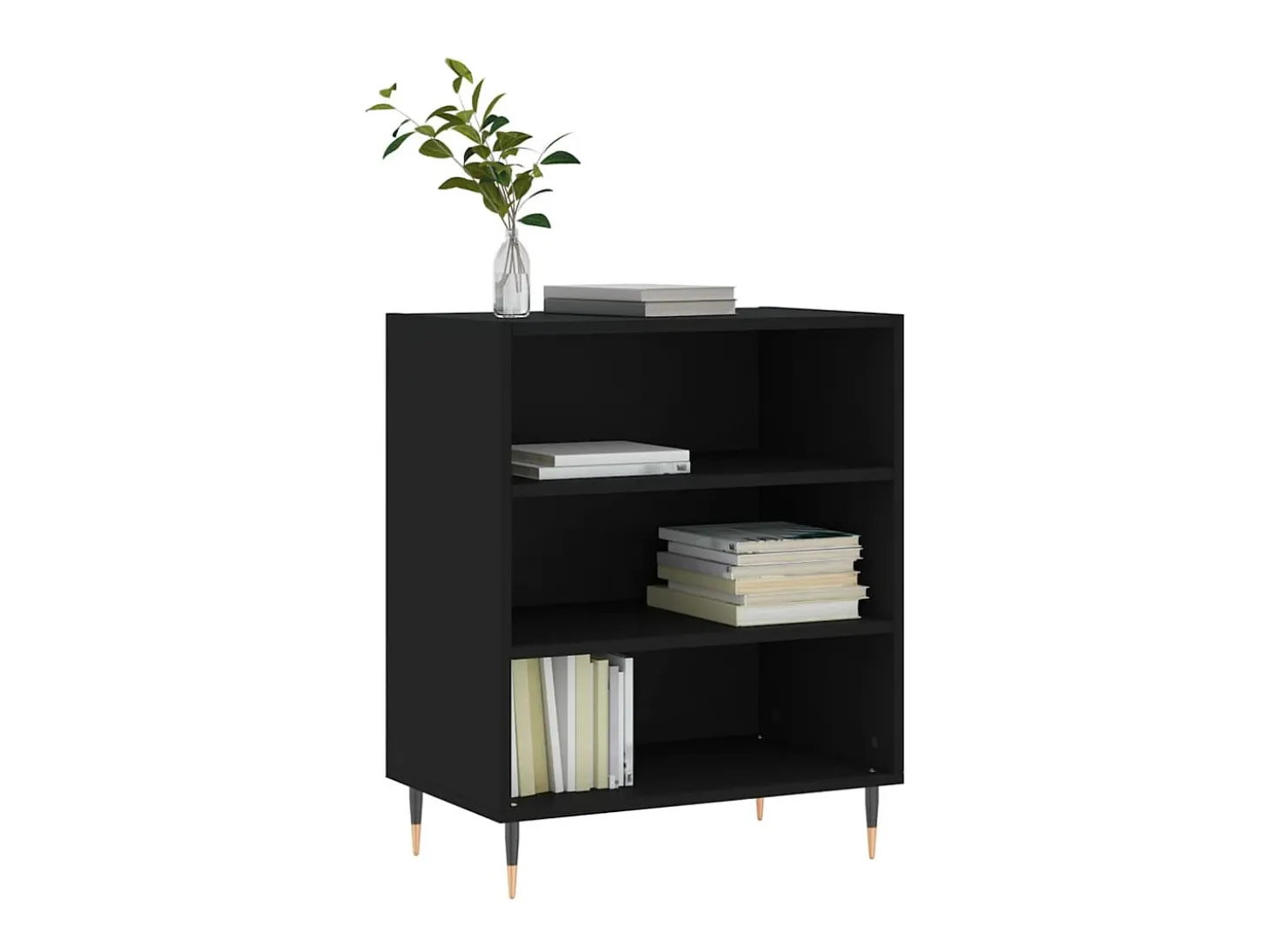 Aparador madera de ingeniería negro 57x35x70 cm ES78065
