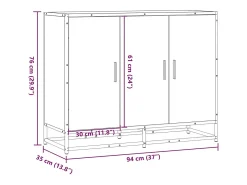 Aparador madera de ingeniería roble ahumado 94x35x76 cm