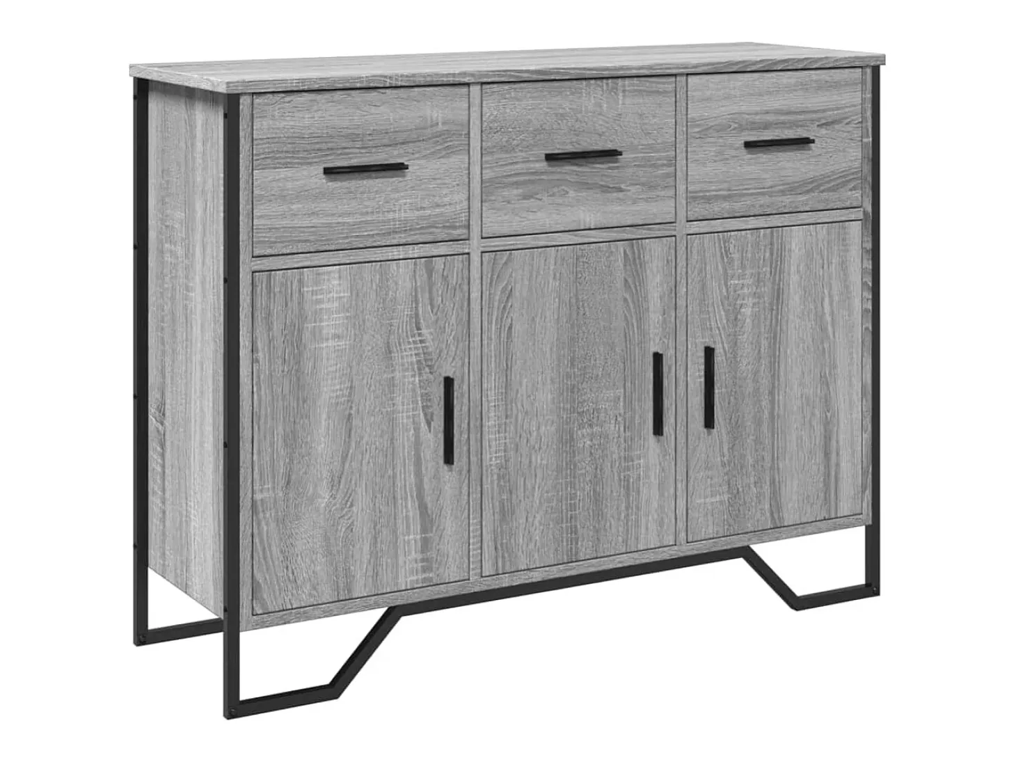 Aparador madera de ingeniería gris Sonoma 97x32,5x74,5 cm