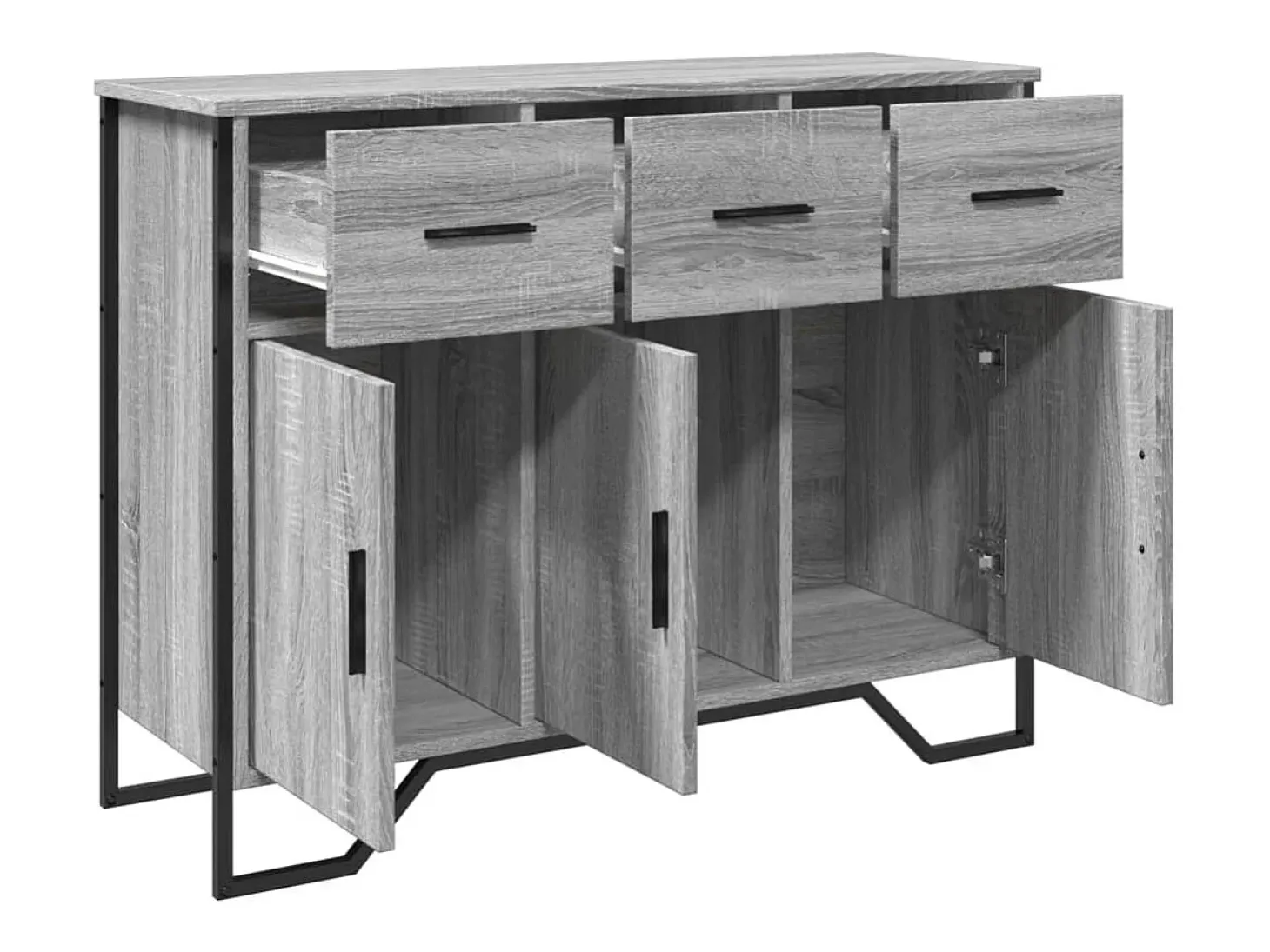 Aparador madera de ingeniería gris Sonoma 97x32,5x74,5 cm