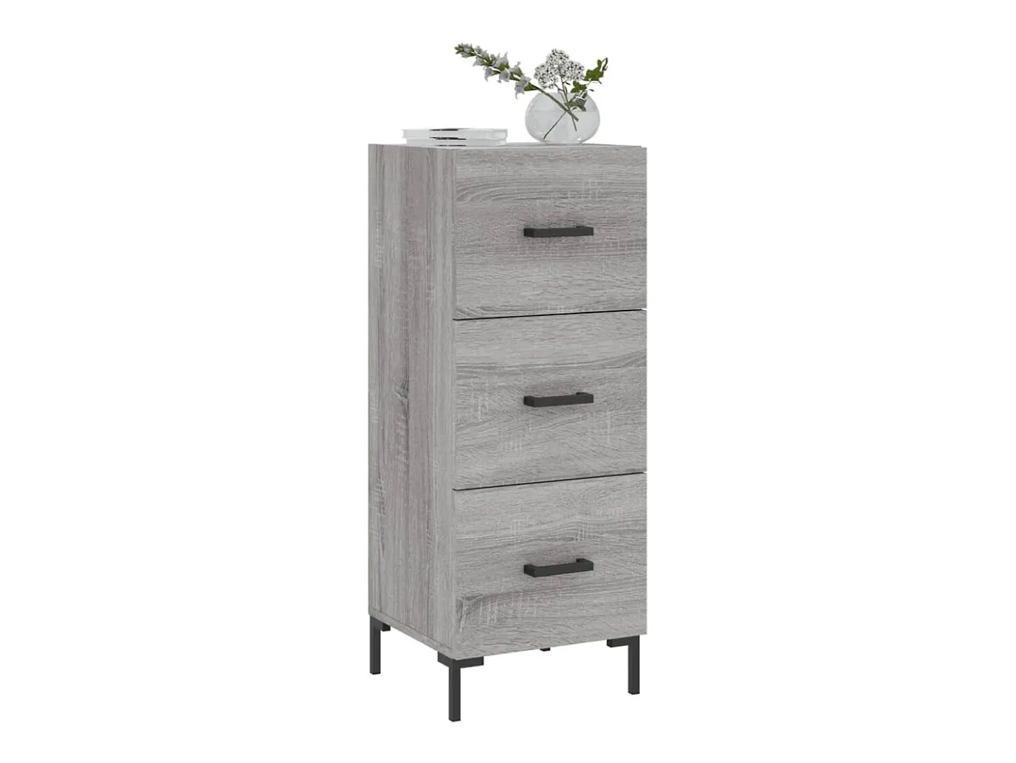 Aparador madera de ingeniería gris Sonoma 34,5x34x90 cm ES49750