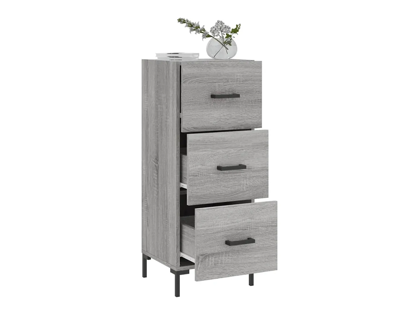 Aparador madera de ingeniería gris Sonoma 34,5x34x90 cm ES49750