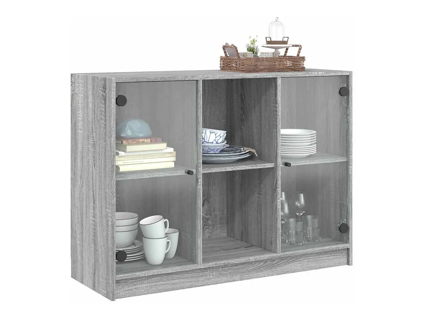 Aparador madera de ingeniería gris Sonoma 102x37x75,5 cm