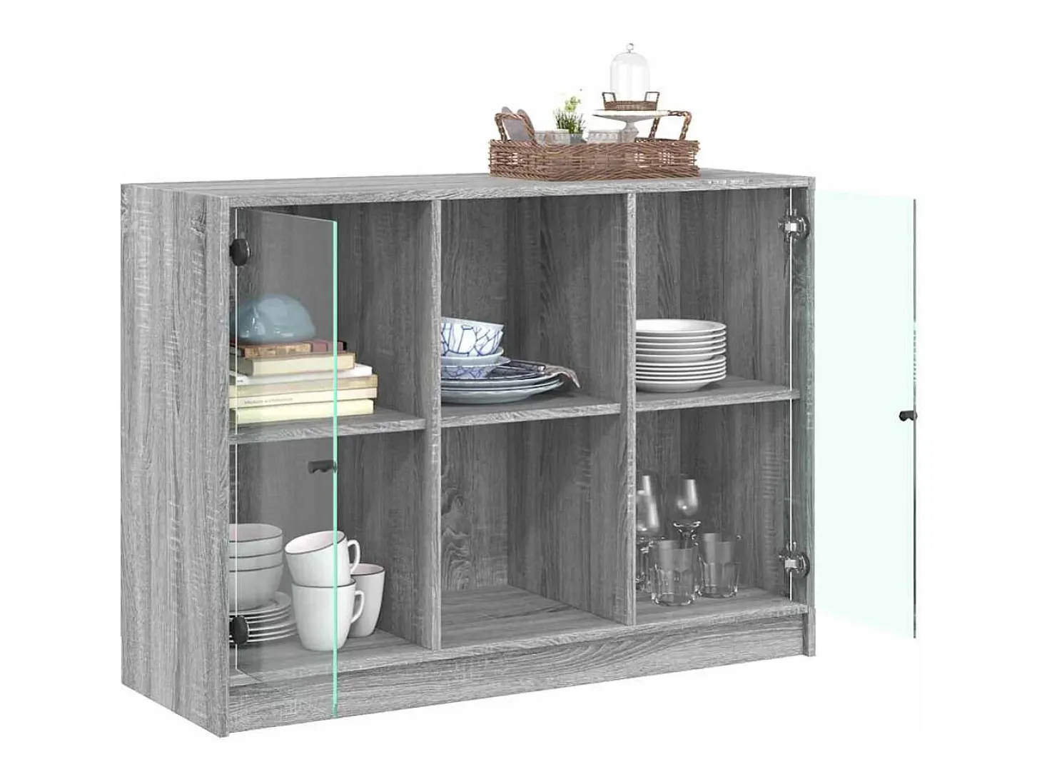 Aparador madera de ingeniería gris Sonoma 102x37x75,5 cm