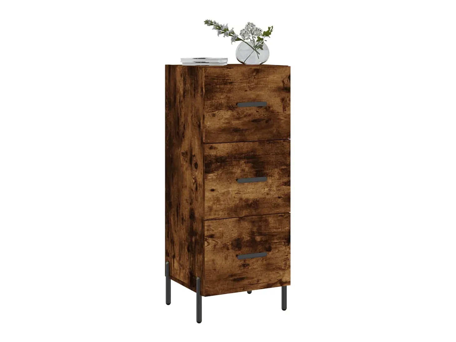 Aparador madera de ingeniería roble ahumado 34,5x34x90 cm ES86593
