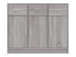Aparador madera de ingeniería gris Sonoma 91x28x75 cm