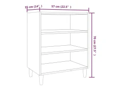 Aparador madera de ingeniería marrón roble 57x35x70 cm