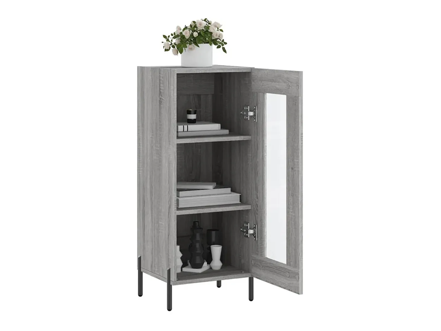Aparador madera de ingeniería gris Sonoma 34,5x34x90 cm ES61787