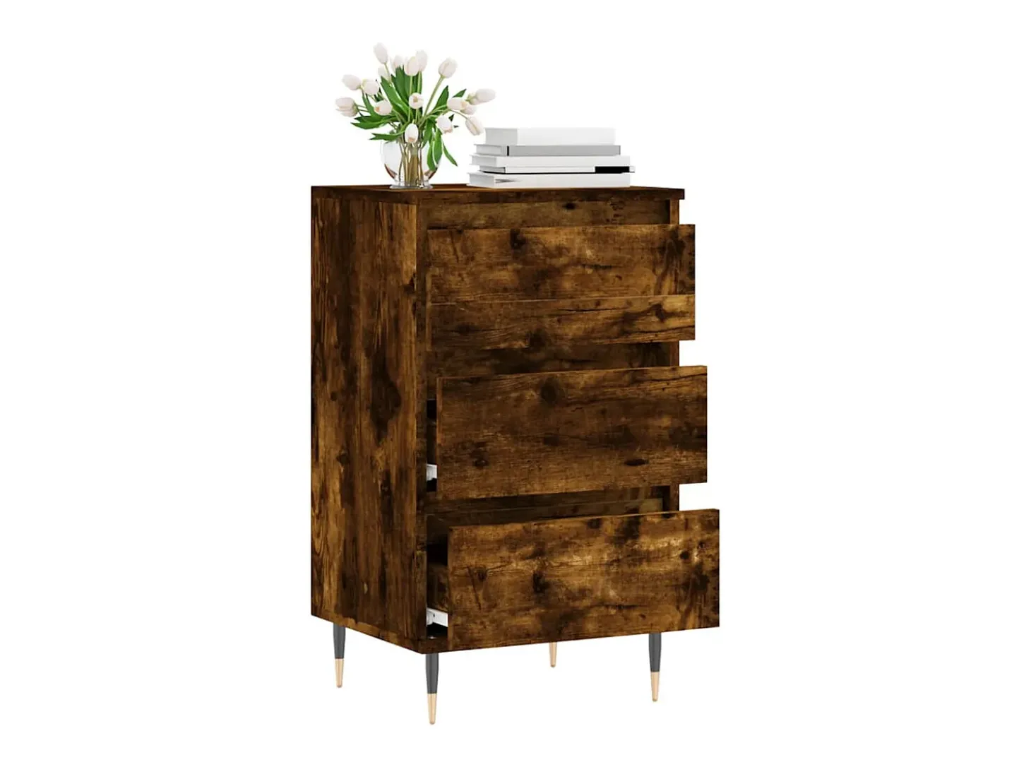 Aparador madera de ingeniería roble ahumado 40x35x70 cm ES27267