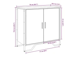 Aparador madera de ingeniería roble marrón 78x35,5x74,5 cm