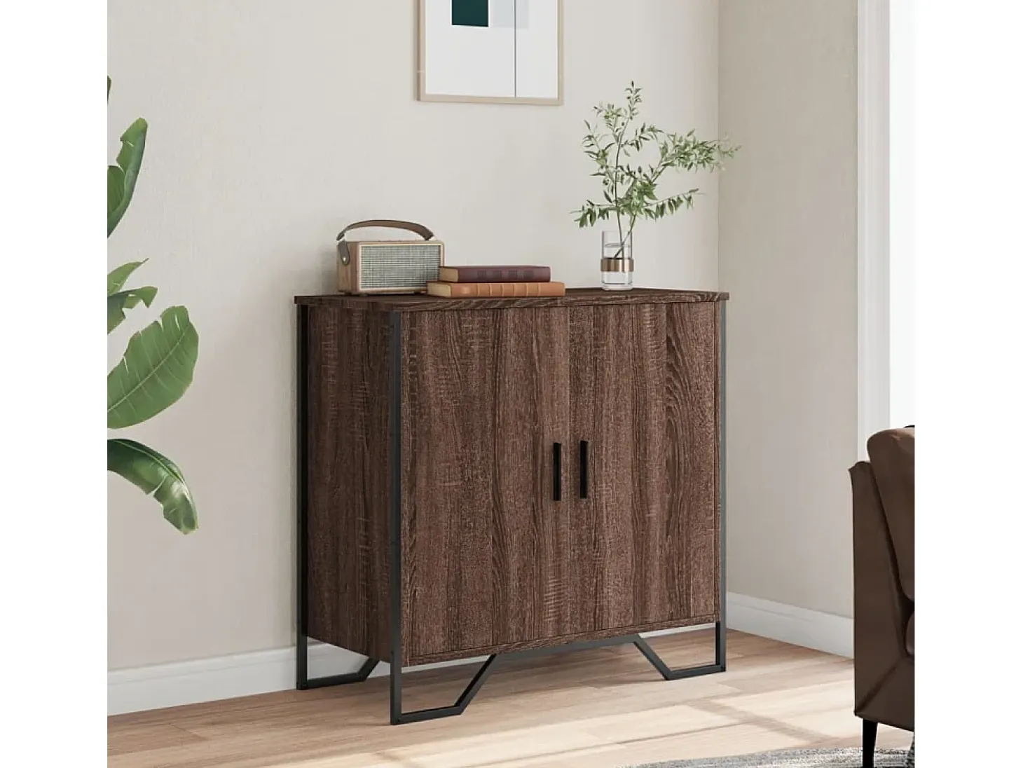 Aparador madera de ingeniería roble marrón 78x35,5x74,5 cm