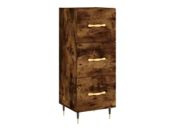 Aparador madera de ingeniería roble ahumado 34,5x34x90 cm