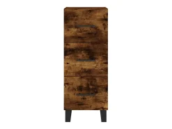 Aparador madera de ingeniería roble ahumado 34,5x34x90 cm